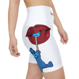 White 'Sexy Dripz Pop' Workout Shorts