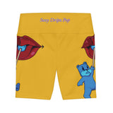 Yellow 'Sexy Dripz Pop' Workout Shorts