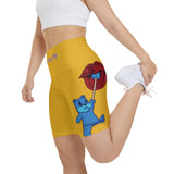 Yellow 'Sexy Dripz Pop' Workout Shorts