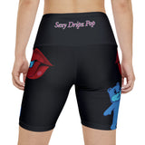 Black 'Sexy Dripz Pop' Workout Shorts
