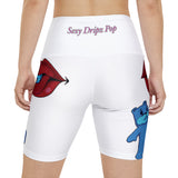 White 'Sexy Dripz Pop' Workout Shorts
