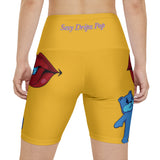 Yellow 'Sexy Dripz Pop' Workout Shorts