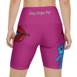 Pink 'Sexy Dripz Pop' Workout Shorts