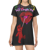 Sexy Dripz Pop Black T-Shirt Dress