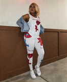 Sexy Dripz Pop Casual White Leggings