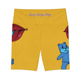 Yellow 'Sexy Dripz Pop' Workout Shorts