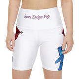 White 'Sexy Dripz Pop' Workout Shorts