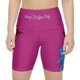 Pink 'Sexy Dripz Pop' Workout Shorts