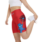 Red 'Sexy Dripz Pop' Workout Shorts