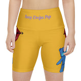 Yellow 'Sexy Dripz Pop' Workout Shorts