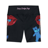 Black 'Sexy Dripz Pop' Workout Shorts