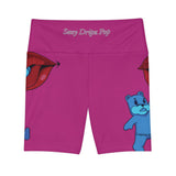 Pink 'Sexy Dripz Pop' Workout Shorts