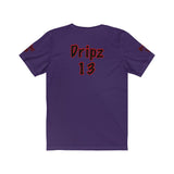 "Dripz 13 tee back design"
