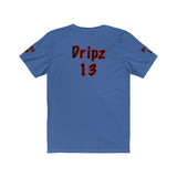 "Dripz 13 tee back design"